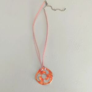 Elegant Pink/Orange Pendant Necklace